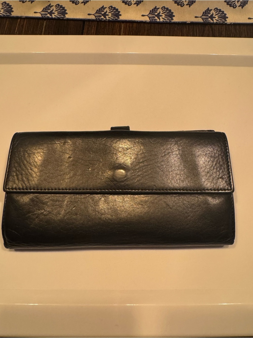 CHANEL Black Leather Long Wallet with CC Button Strap - Picture 5 of 11